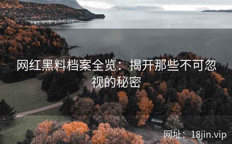 网红黑料档案全览：揭开那些不可忽视的秘密