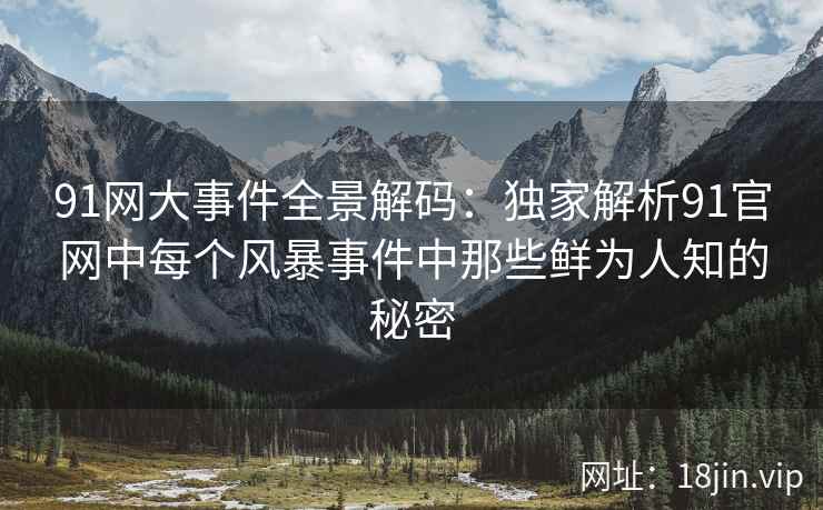 91网大事件全景解码：独家解析91官网中每个风暴事件中那些鲜为人知的秘密