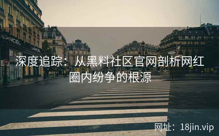深度追踪：从黑料社区官网剖析网红圈内纷争的根源