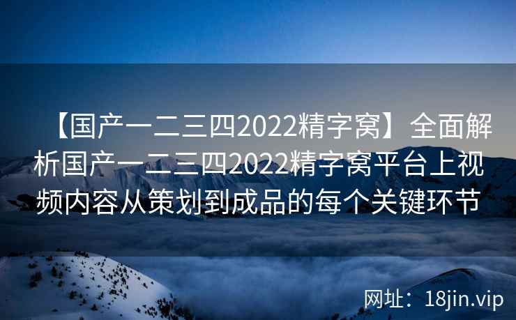 【国产一二三四2022精字窝】全面解析国产一二三四2022精字窝平台上视频内容从策划到成品的每个关键环节