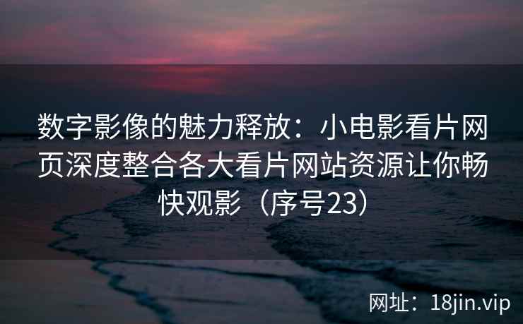 数字影像的魅力释放：小电影看片网页深度整合各大看片网站资源让你畅快观影（序号23）