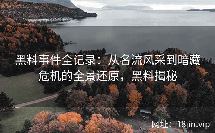 黑料事件全记录：从名流风采到暗藏危机的全景还原，黑料揭秘